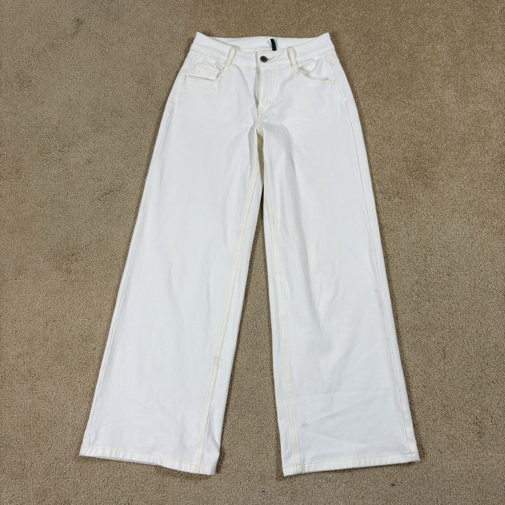 Halara Flex High Waisted Wide Leg Soft Stretch Jeans White Size XS